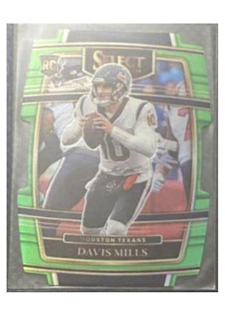 2021 Panini Select Base Set Davis Mills Green Die Cut #265 card