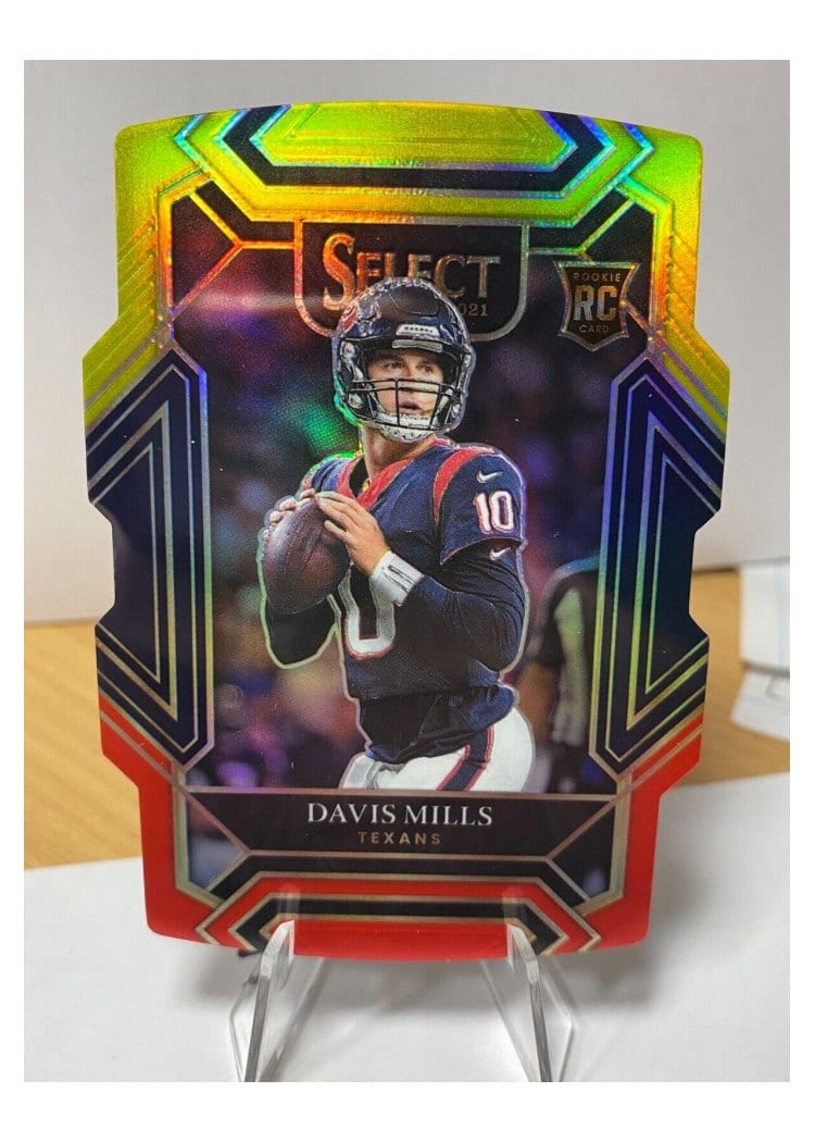 2021 Panini Select Base Set Davis Mills Red and Yellow Die Cut #265 card