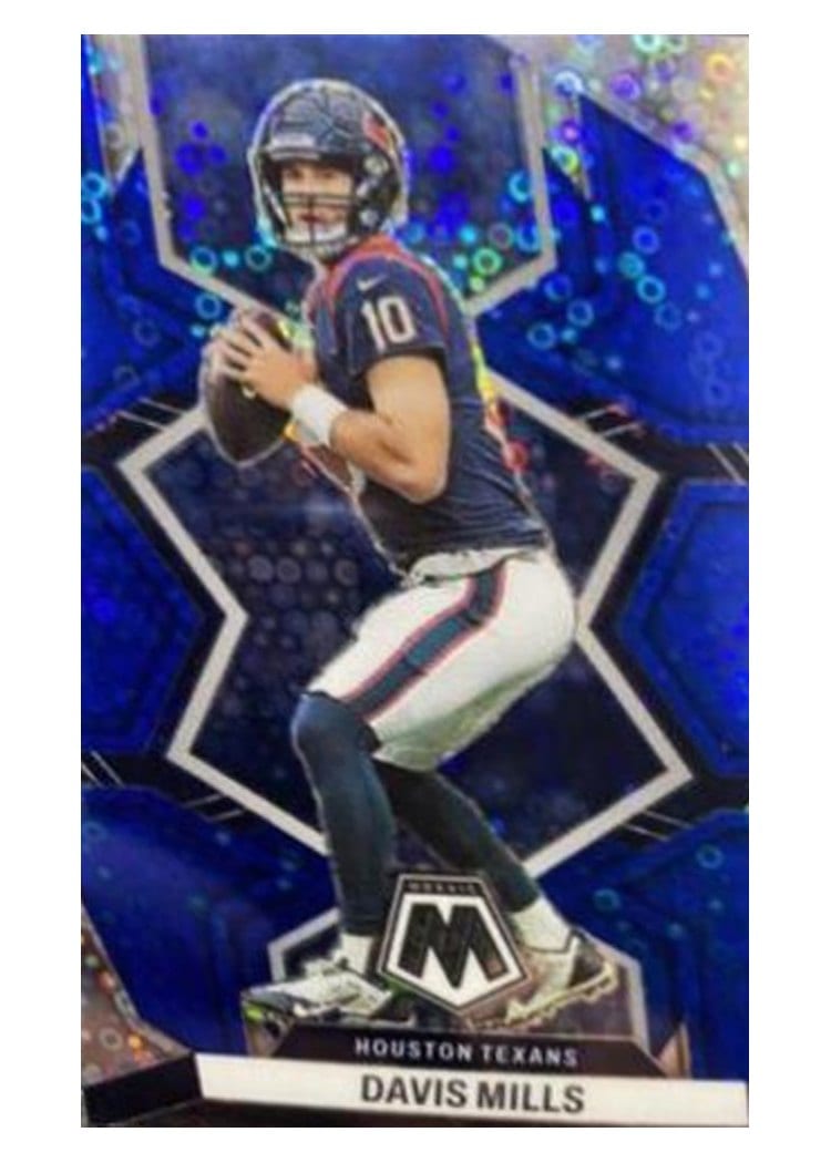 2022 Panini Mosaic Base Set Davis Mills No Huddle Blue #76 card