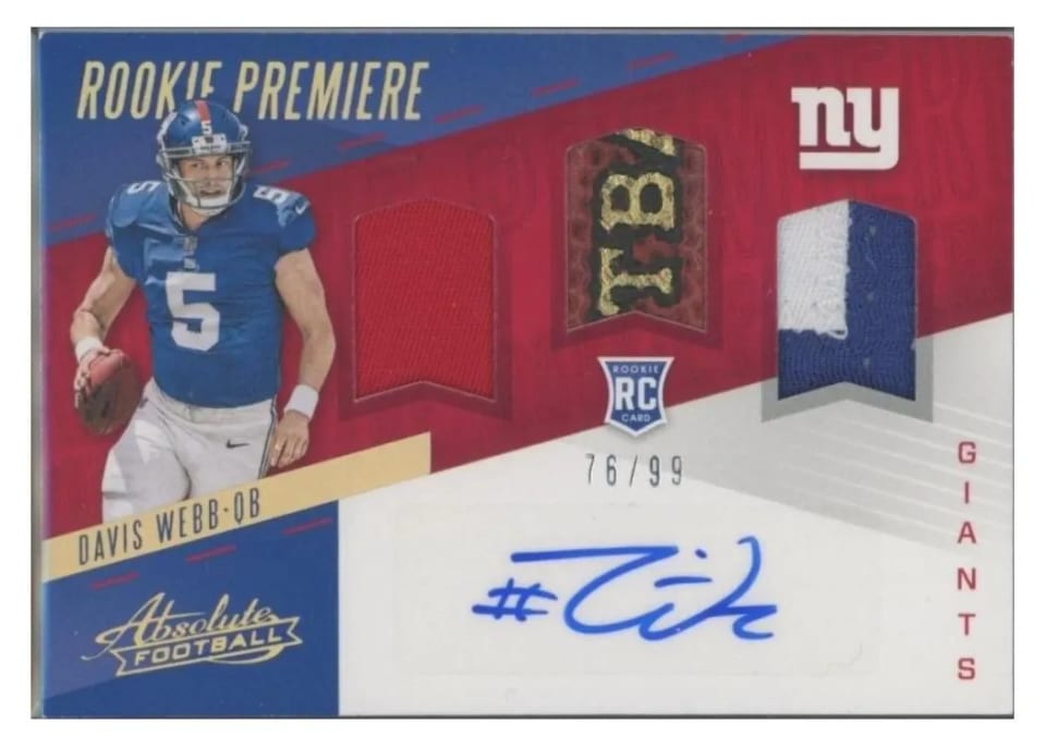 2017 Panini Absolute Davis Webb #236 card