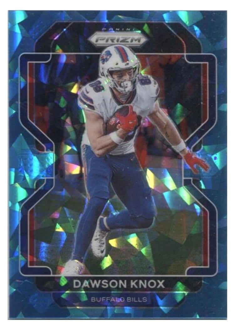 2021 Panini Prizm Base Set Dawson Knox Blue Ice Prizm #116 card