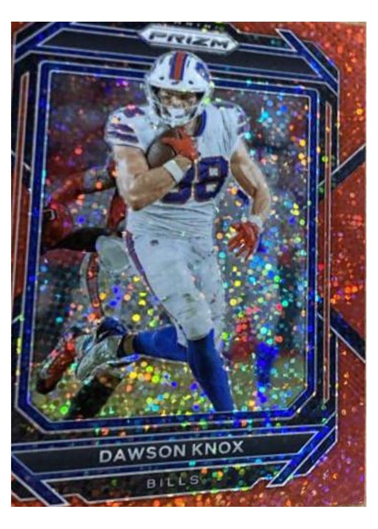 2022 Panini Prizm Base Set Dawson Knox Red Sparkle #33 card