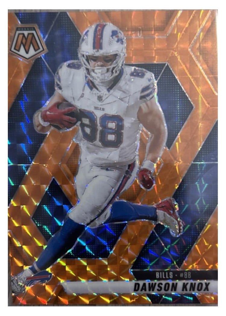 2025 Panini Mosaic Base Set Dawson Knox Orange #70 card