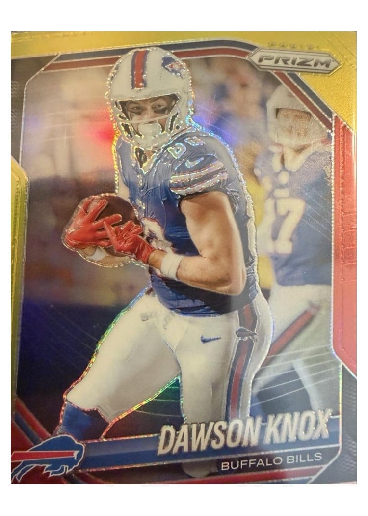 2025 Panini Prizm Base Set Dawson Knox Red Yellow #65 card