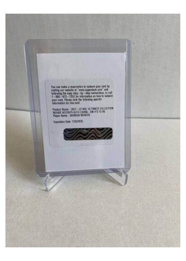 2021-22 Upper Deck Ultimate Collection Rookie Accents Dawson Mercer #RA-DM card