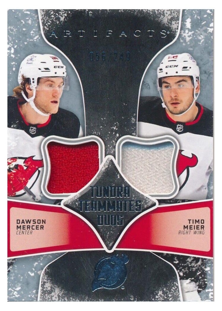 2024-25 Upper Deck Artifacts Tundra Teammates Duos Dawson Mercer/Timo Meier #T2-NJD card