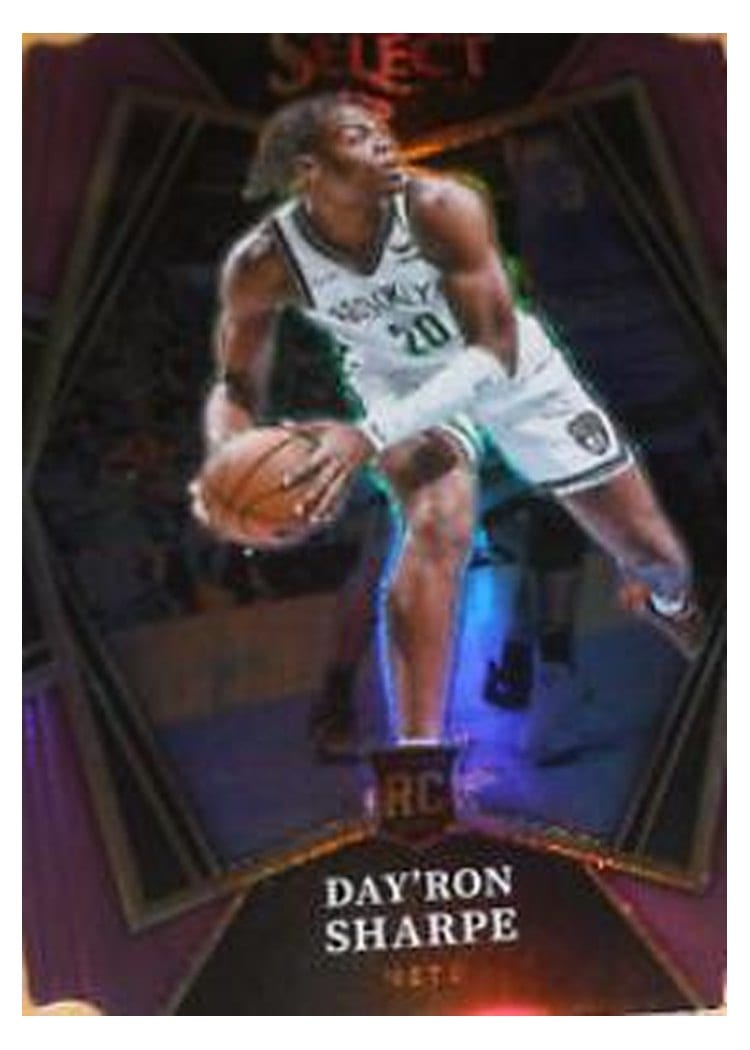 2021-22 Panini Select Base Set Day'Ron Sharpe Purple Prizm Die Cut #128 card