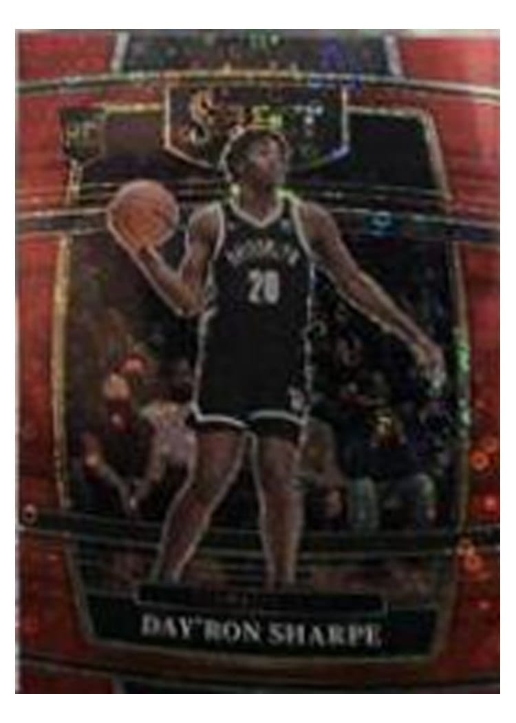 2021-22 Panini Select Base Set Day'Ron Sharpe Red Disco Prizm #128 card