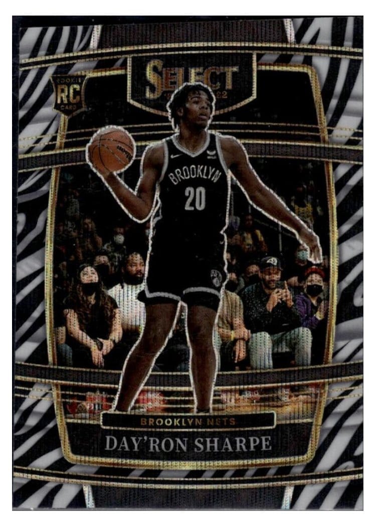 2021-22 Panini Select Base Set Day'Ron Sharpe Zebra Prizm #33 card