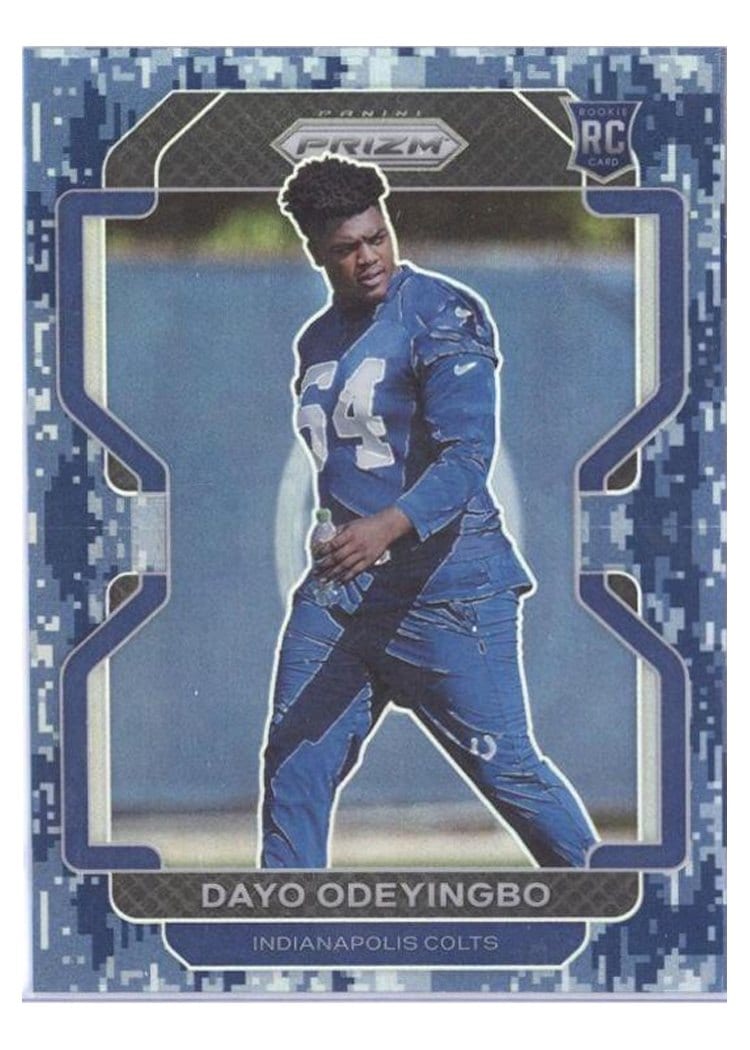 2021 Panini Prizm Base Set Dayo Odeyingbo Blue Prizm #387 card