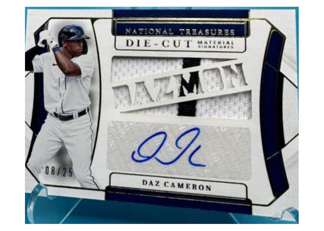 2022 Panini National Treasures Die-Cut Material Signatures Daz Cameron #DCMS-DC card