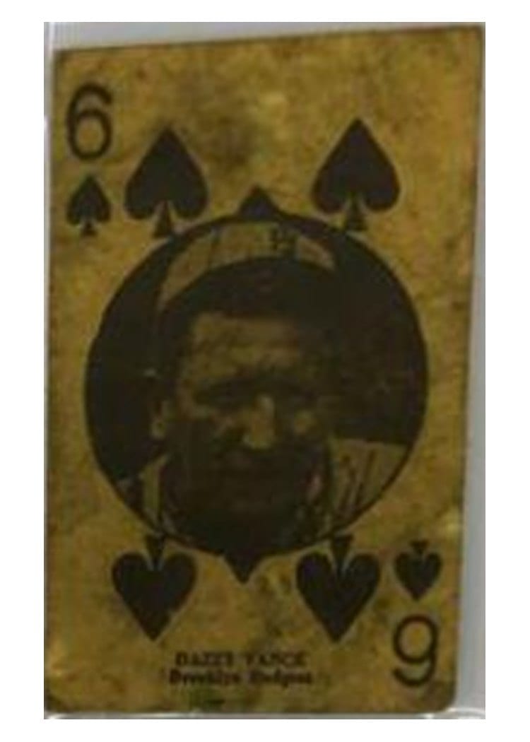 1927 W560 Hand Cut Dazzy Vance 6 of Spades card