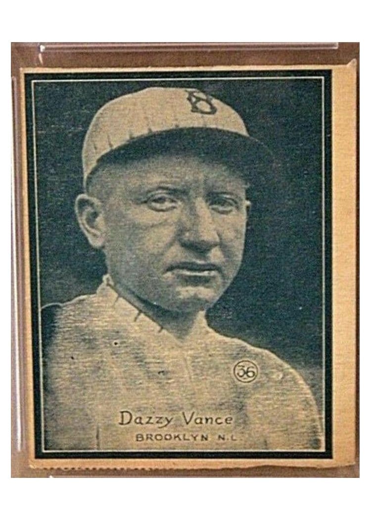 1931 W517 Dazzy Vance Hand Cut #36 card