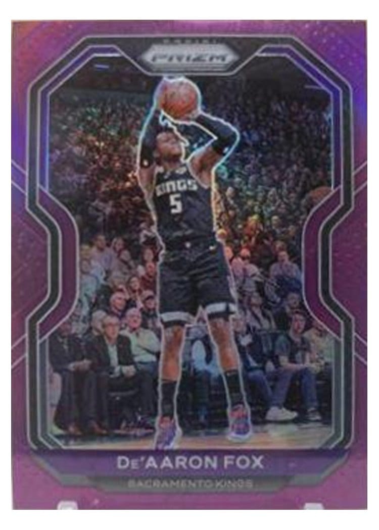 2020-21 Panini Prizm Base Set De'Aaron Fox Purple Prizm #13 card