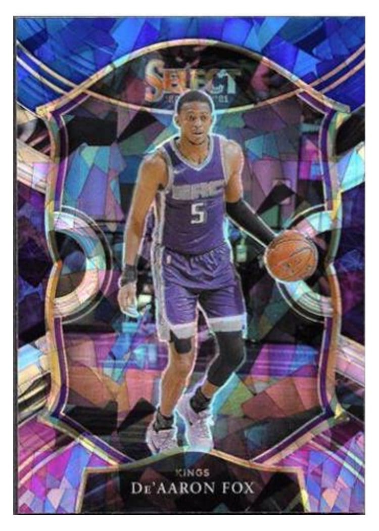 2020-21 Panini Select Base Set De'Aaron Fox Blue White Purple Ice #32 card