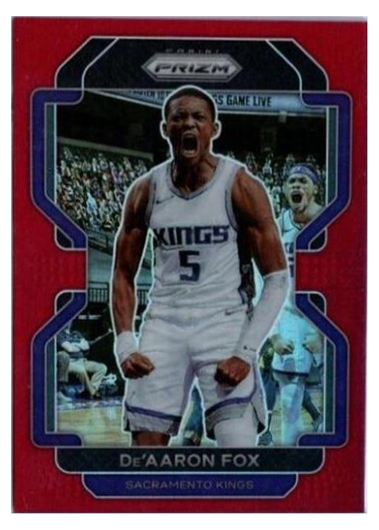 2021-22 Panini Prizm Base Set De'Aaron Fox Red Prizm #148 card