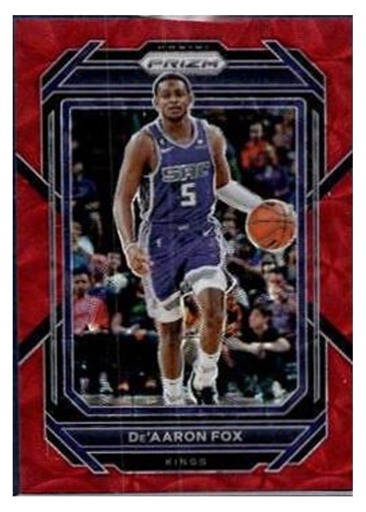 2022-23 Panini Prizm Base Set De'Aaron Fox Choice Red Prizm #118 card