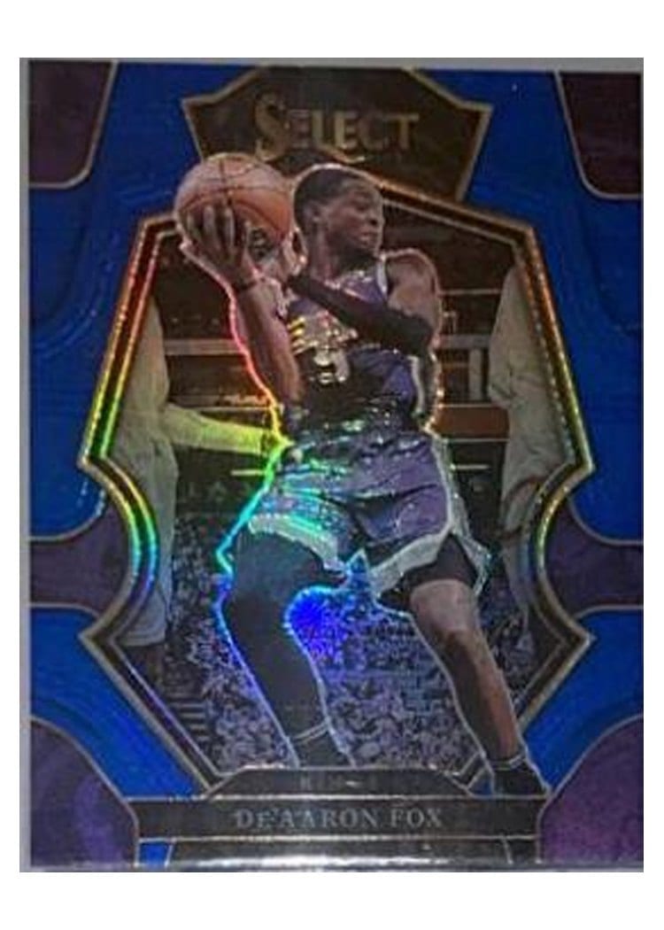 2022-23 Panini Select Base Set De'Aaron Fox Blue Prizm #113 card