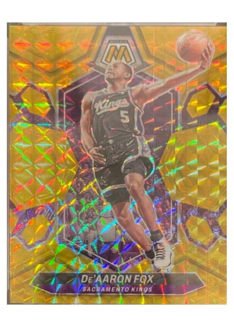 2023-24 Panini Mosaic Base Set De'Aaron Fox Gold #163 card
