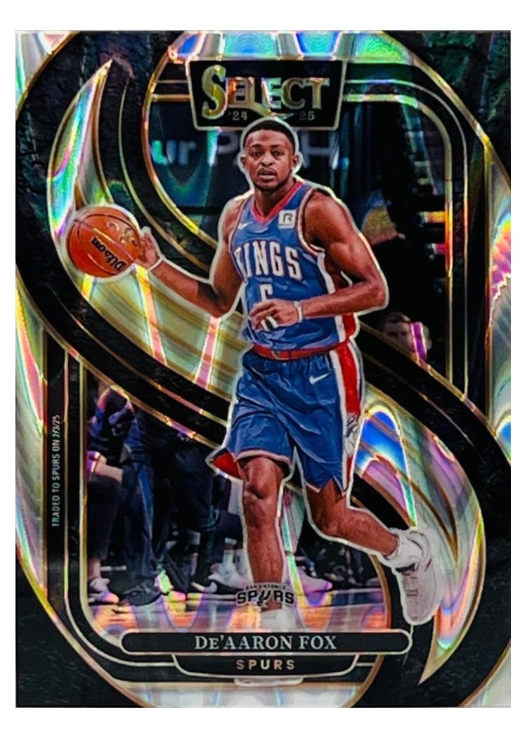2024-25 Panini Select Base Set De'Aaron Fox Green Tectonic Prizm #150 card