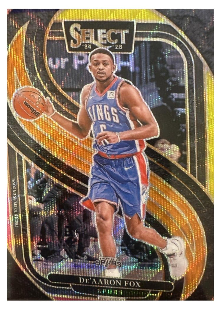 2024-25 Panini Select Base Set De'Aaron Fox Multi Wave Prizm #150 card