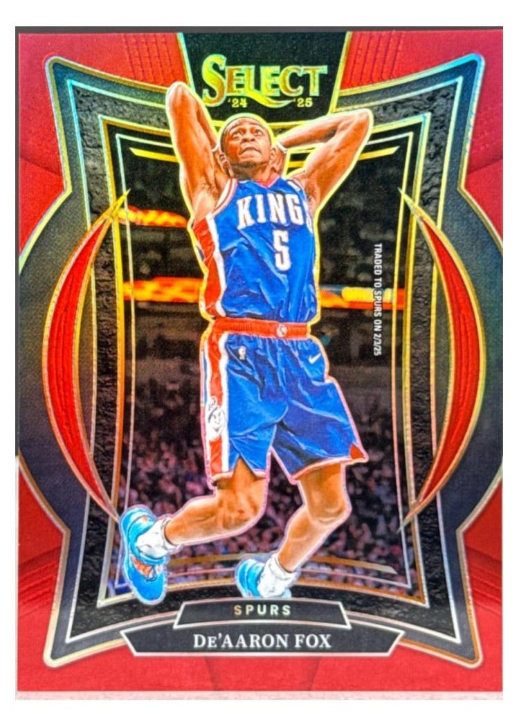 2024-25 Panini Select Base Set De'Aaron Fox Red Prizm #3 card