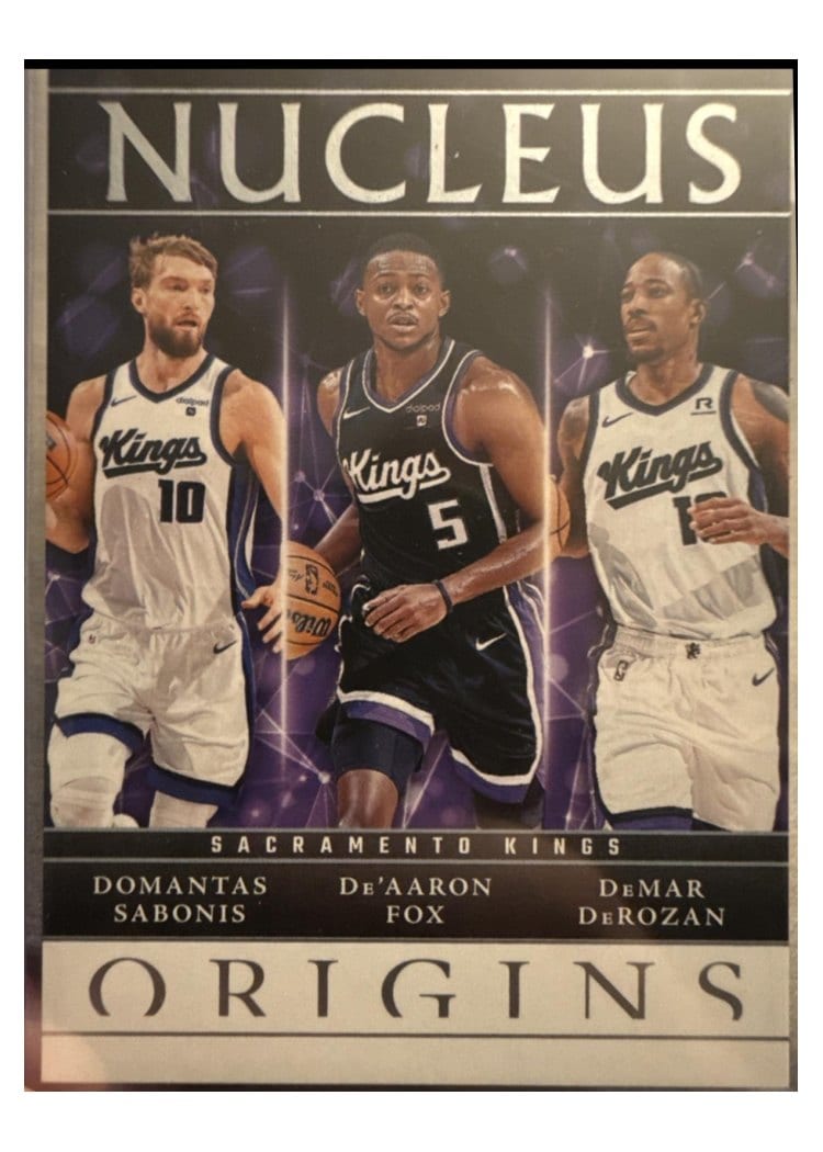2024-25 Panini Origins Nucleus Set De'Aaron Fox/DeMar DeRozan/Domantas Sabonis #9 card