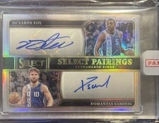 2023-24 Panini Select Select Pairings Signatures De'Aaron Fox / Domantas Sabonis #SP-SAC card