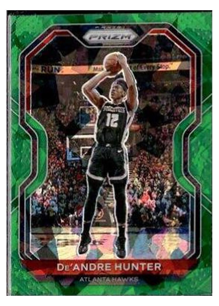 2020-21 Panini Prizm Base Set De'Andre Hunter Green Ice Prizm #38 card