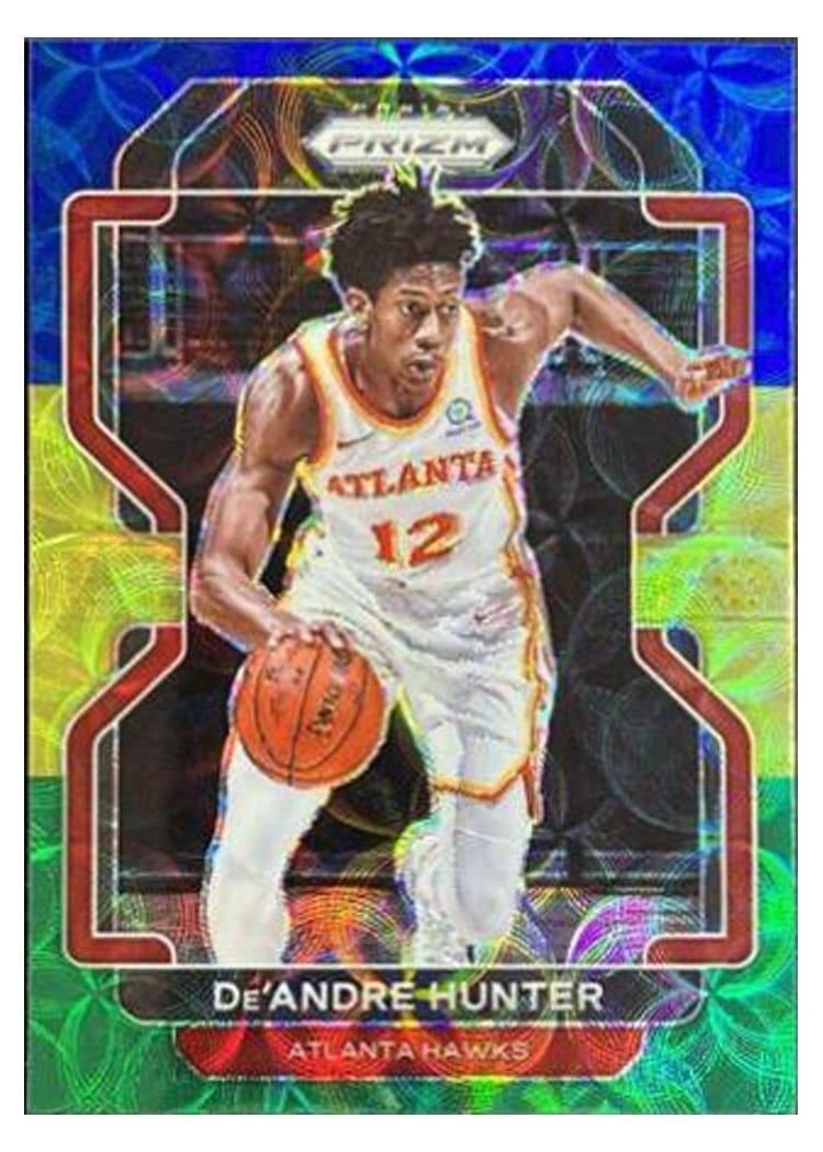 2021-22 Panini Prizm Base Set De'Andre Hunter Blue Yellow Green Choice Prizm #73 card
