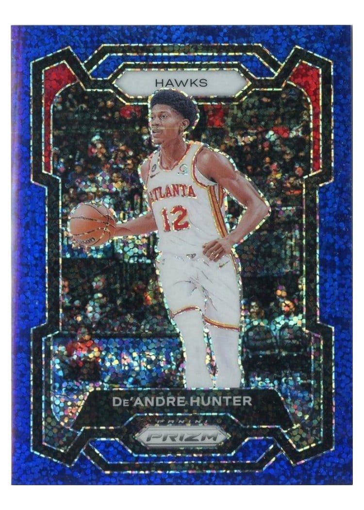 2023-24 Panini Prizm Base Set De'Andre Hunter Blue Sparkle #207 card