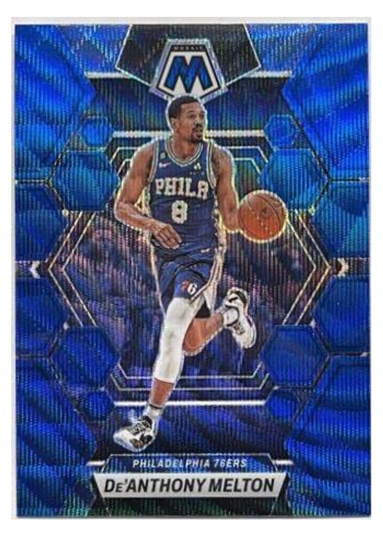2022-23 Panini Mosaic Base Set De'Anthony Melton Blue Wave #117 card