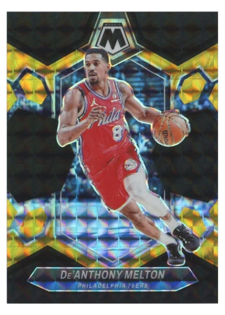2023-24 Panini Mosaic Base Set De'Anthony Melton Black Gold Choice #129 card