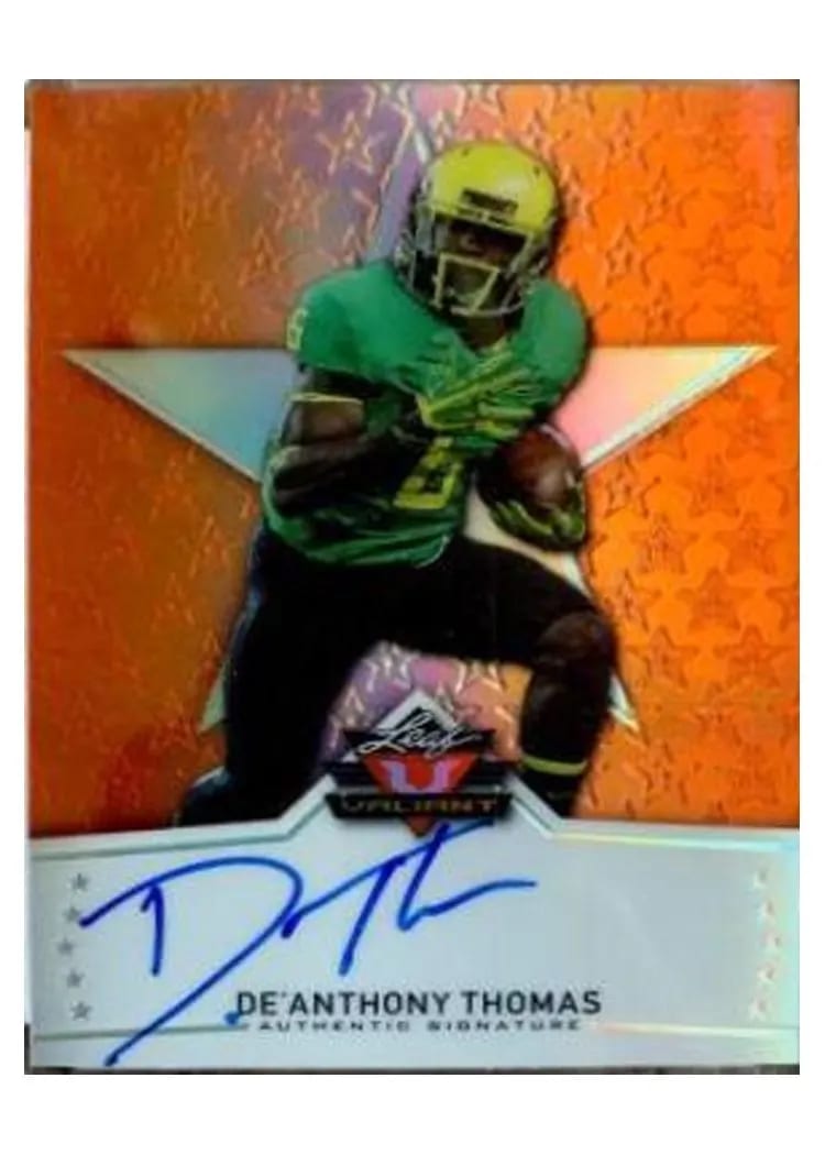 2014 Leaf Valiant De'Anthony Thomas #BA-DAT card