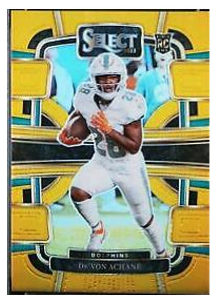 2023 Panini Select Base Set De'Von Achane Gold Prizm #63 card