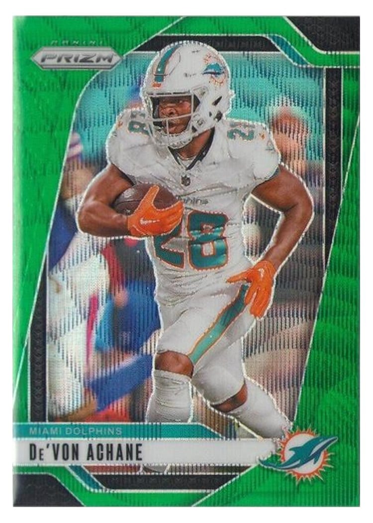 2024 Panini Prizm Base Set De'Von Achane Green Wave #176 card
