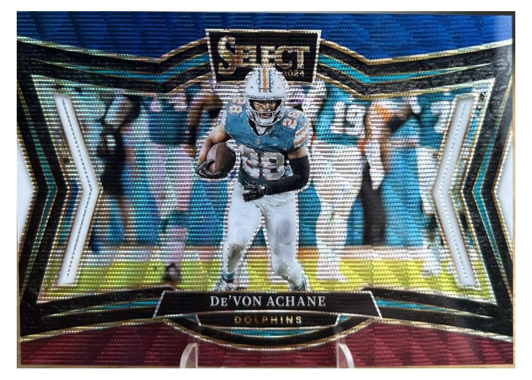 2024 Panini Select Base Set De'Von Achane Tri-Color Prizm #432 card