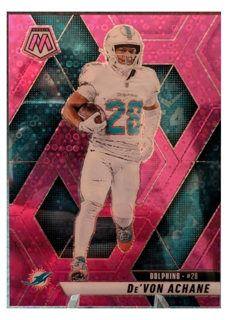 2025 Panini Mosaic Base Set De'Von Achane No Huddle Pink #58 card