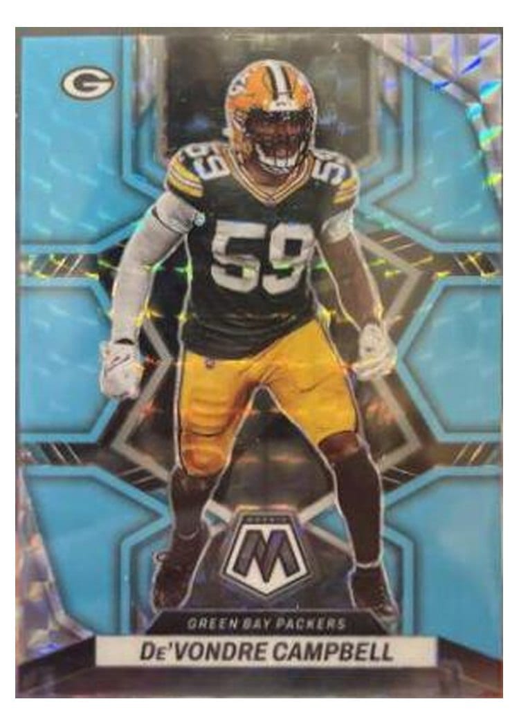2022 Panini Mosaic Base Set De'Vondre Campbell Blue Fluorescent #74 card