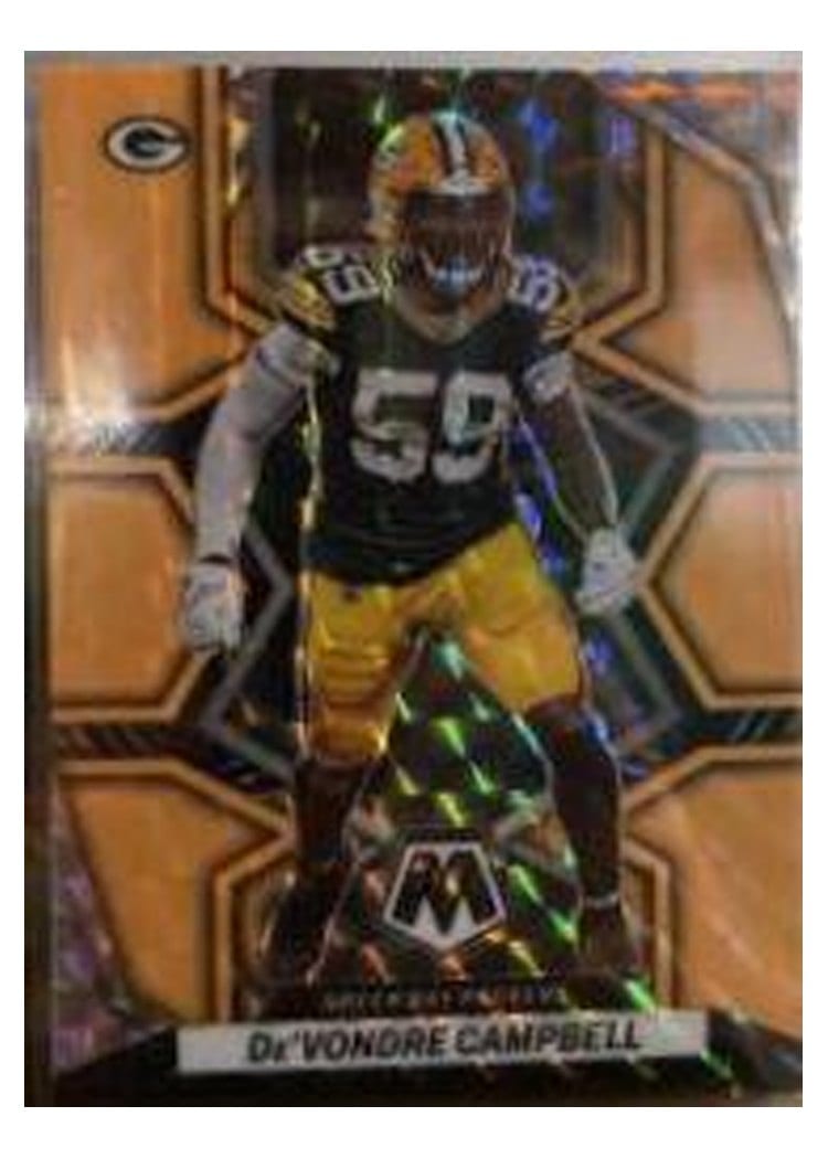 2022 Panini Mosaic Base Set De'Vondre Campbell Orange Fluorescent #74 card