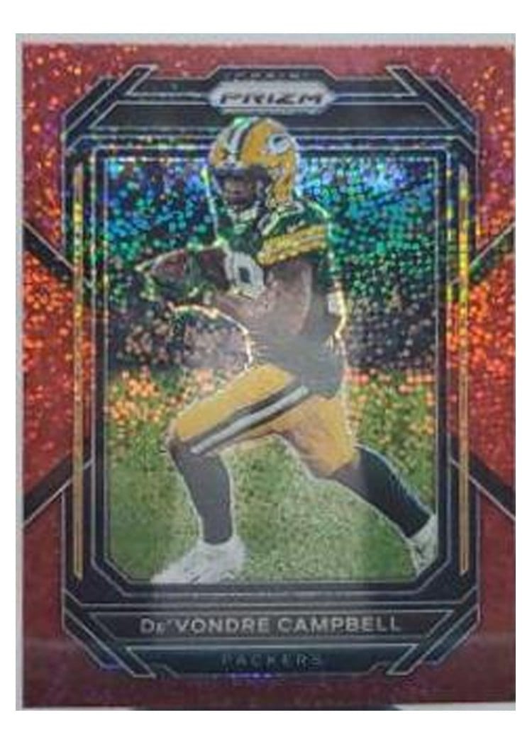 2022 Panini Prizm Base Set De'Vondre Campbell Red Sparkle #108 card