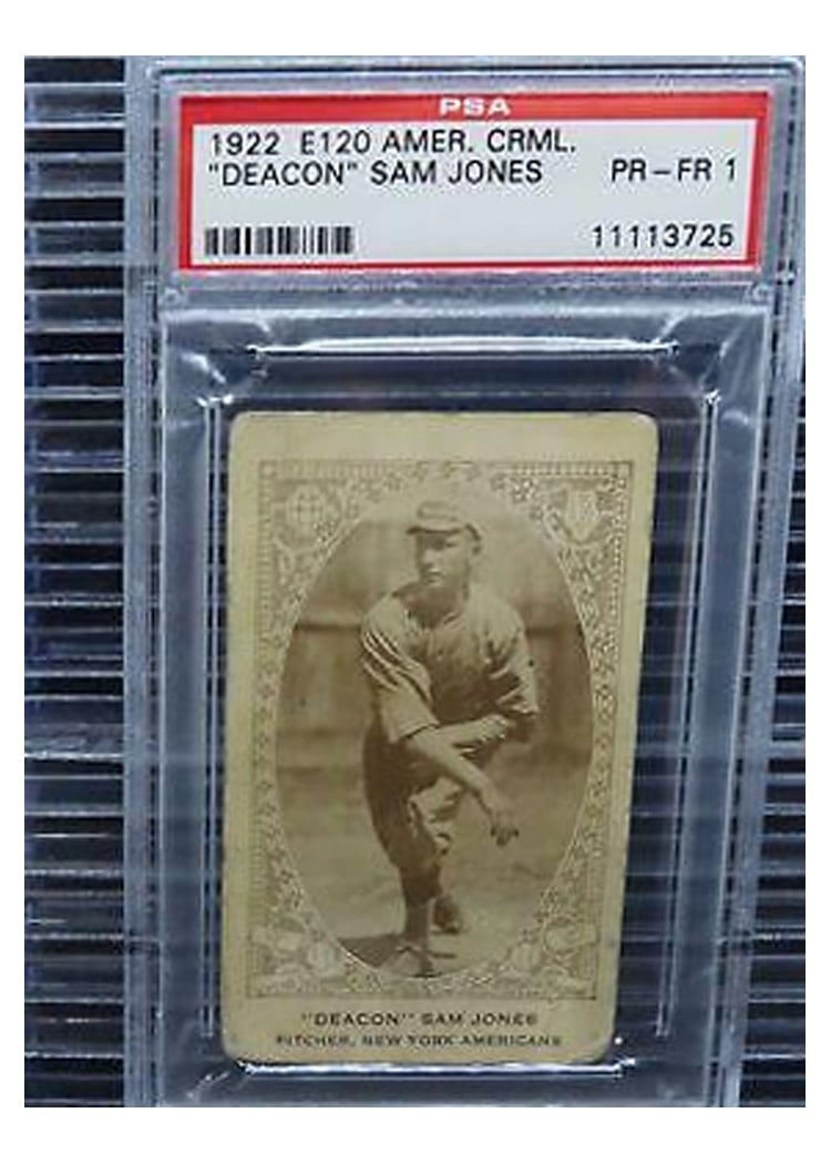 1922 E120 American Caramel 'Deacon' Sam Jones card