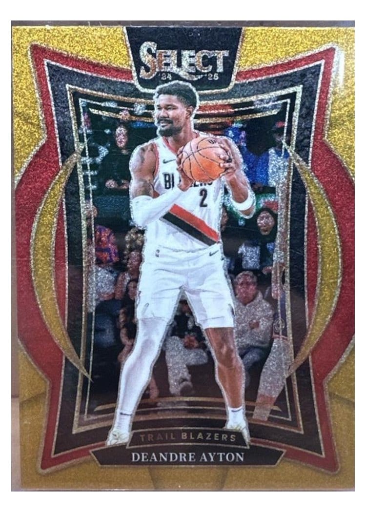 2024-25 Panini Select Base Set Deandre Ayton Gold Glitter Prizm #53 card