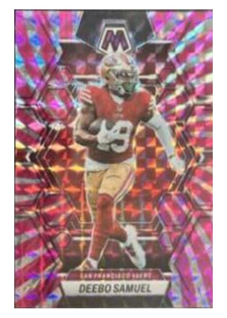 2023 Panini Mosaic Base Set Deebo Samuel Pink Swirl #215 card