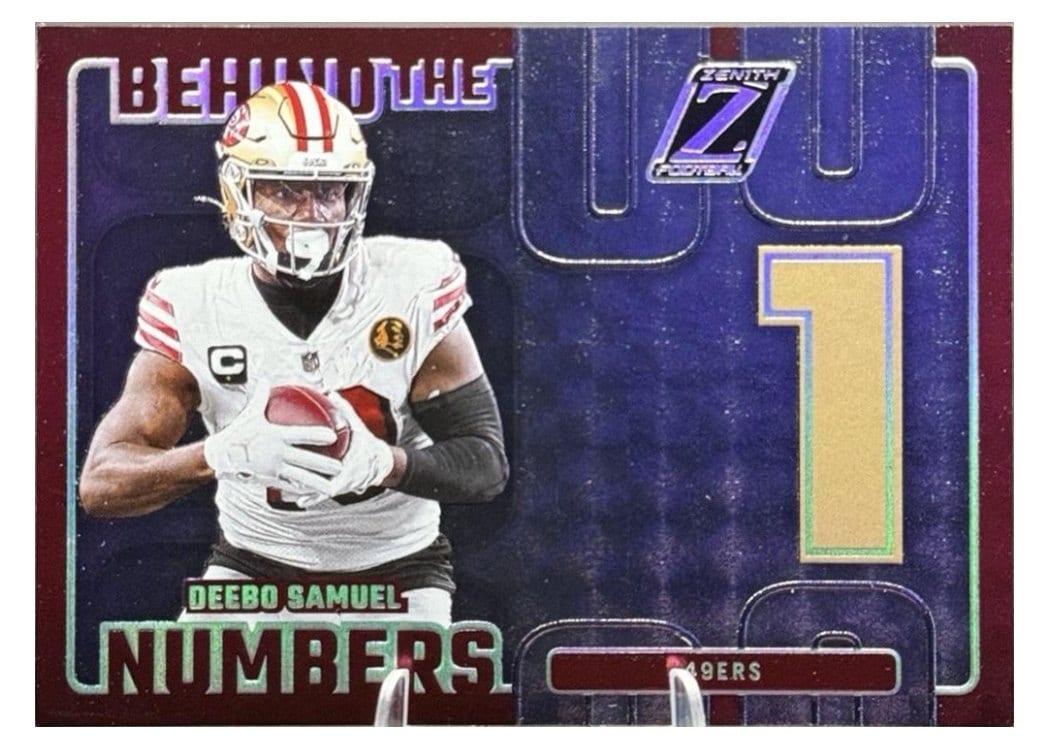 2024 Panini Zenith Behind The Numbers Deebo Samuel #22 card