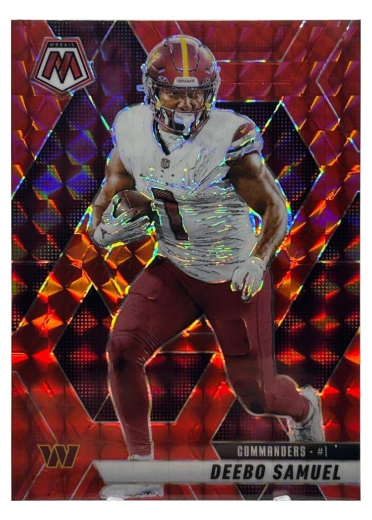 2025 Panini Mosaic Base Set Deebo Samuel Red #44 card