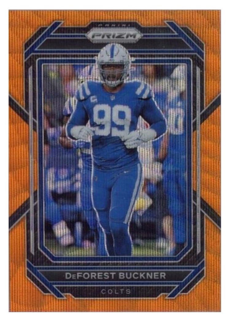 2022 Panini Prizm Base Set DeForest Buckner Orange Wave #126 card