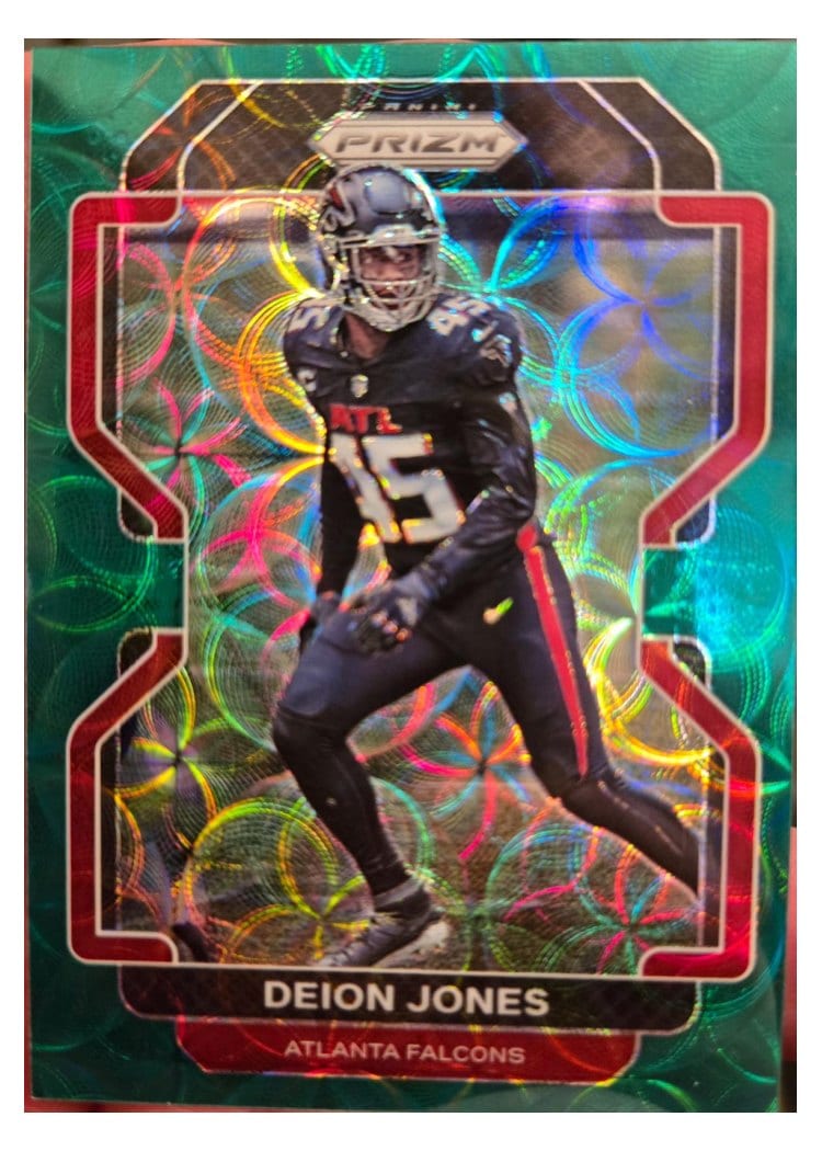 2021 Panini Prizm Base Set Deion Jones Green Scope Prizm #328 card