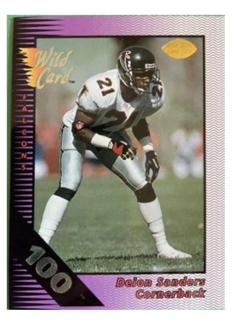 1992 Wild Card Field Force Deion Sanders #12 card
