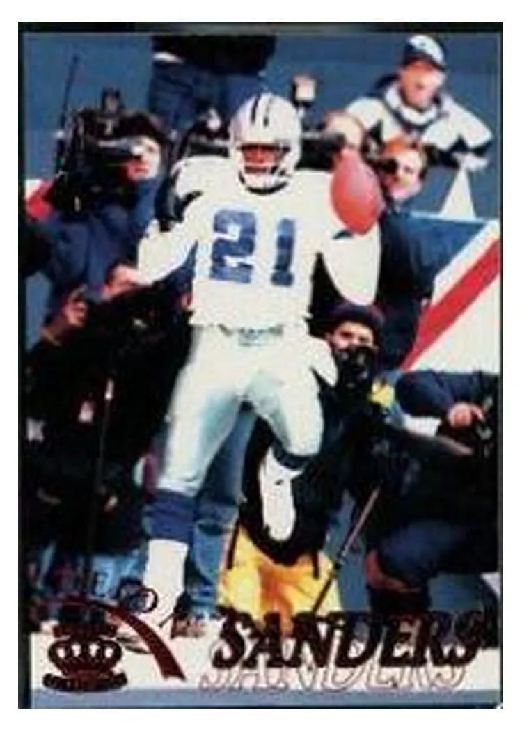 1996 Pacific Gridiron Deion Sanders Red #33 card